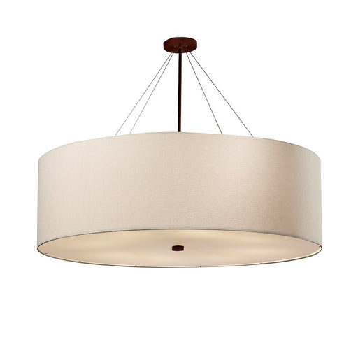 Justice Design Classic 60" Drum Pendant, White Linen/Bronze - FAB-9599-WHTE-DBRZ