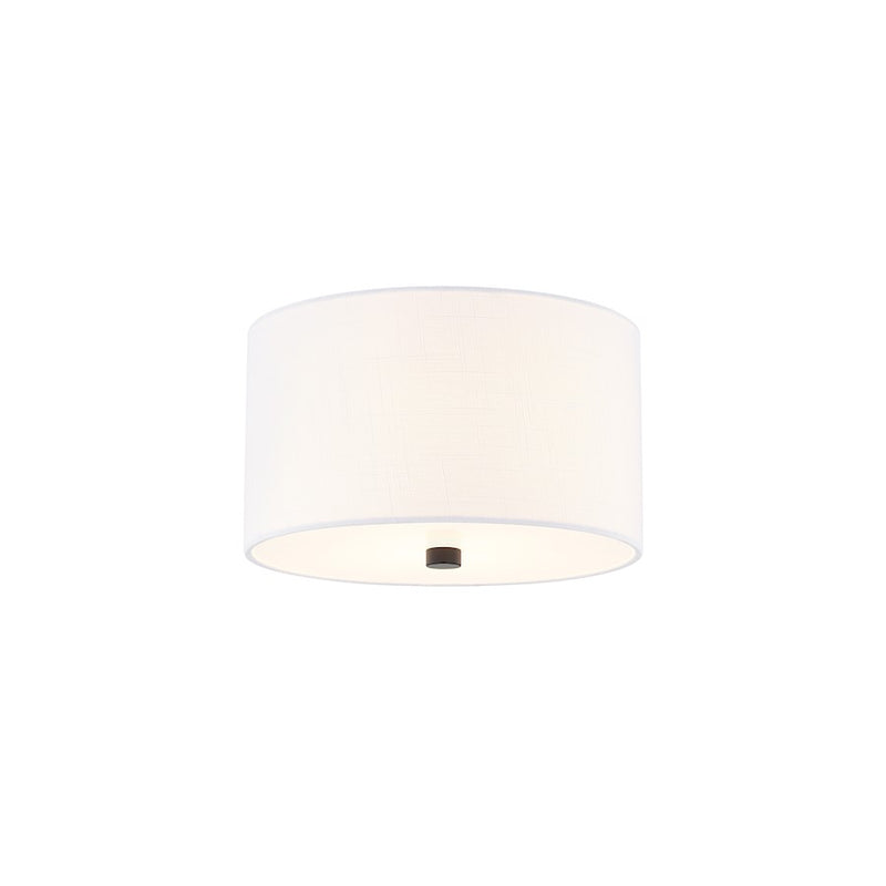 Justice Textile Classic 2Lt Drum Flush-Mount, Black/White - FAB-9730-WHTE-MBLK