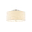 Justice Textile Classic 3Lt 14" Drum Semi-Flush, NK/Cream - FAB-9765-CREM-NCKL