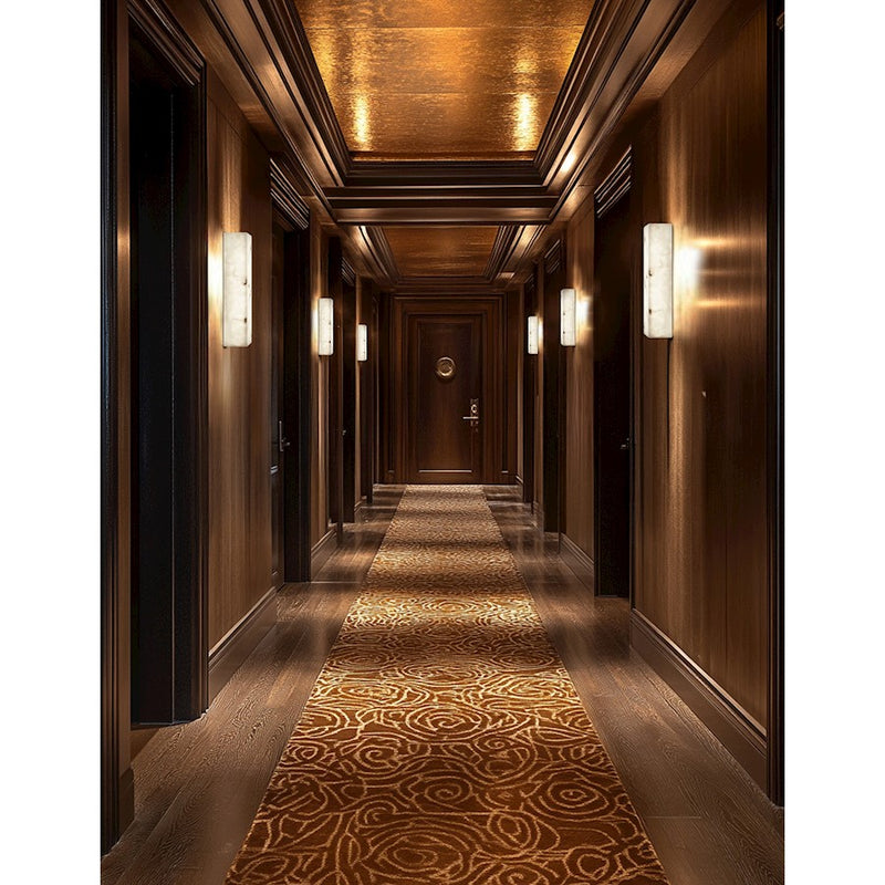Justice Evolv LumenAria Medley 17" LED ADA Sconce, Brass/Alabaster