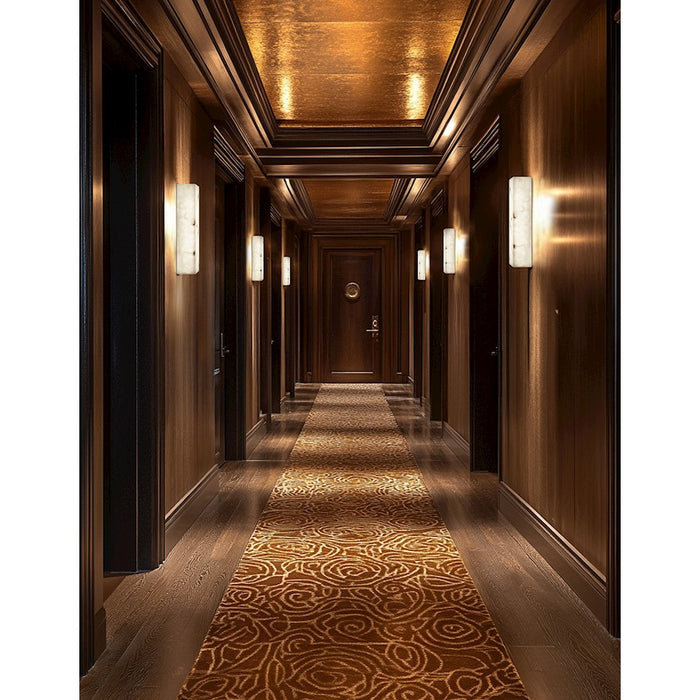 Justice Evolv LumenAria Medley 17" LED ADA Sconce, Brass/Alabaster