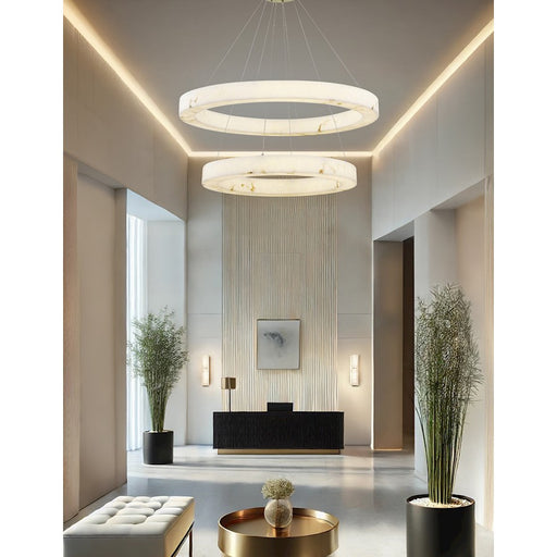 Justice Evolv LumenAria Medley 42" LED 2-T Ring Pendant, BS/AB
