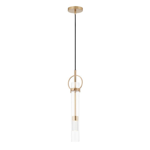 Justice Design Chloe LED Tall Pendant, Clear/Brushed Brass - FSN-4121-CLER-BRSS