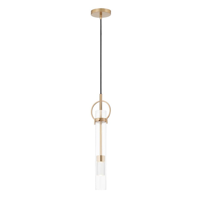 Justice Design Chloe LED Tall Pendant, Clear/Brushed Brass - FSN-4121-CLER-BRSS