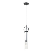 Justice Design Chloe LED Tall Pendant, Clear/Matte Black - FSN-4121-CLER-MBLK