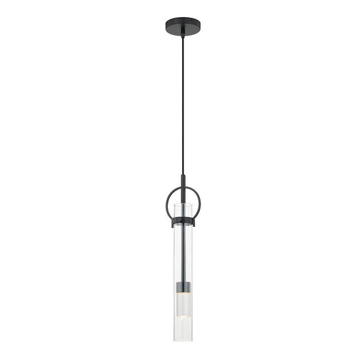 Justice Design Chloe LED Tall Pendant, Clear/Matte Black - FSN-4121-CLER-MBLK