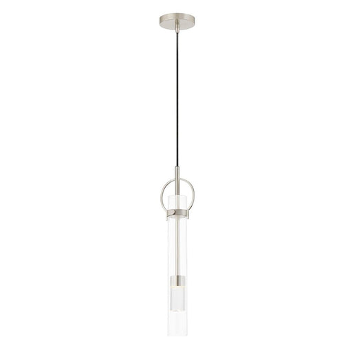 Justice Design Chloe LED Tall Pendant, Clear/Brushed Nickel - FSN-4121-CLER-NCKL