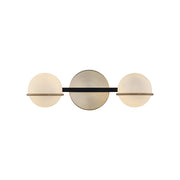 Justice Evolv Fusion Centric 2Lt Bath Bar, Black/Opal Glass - FSN-4162-OPAL-MBBR