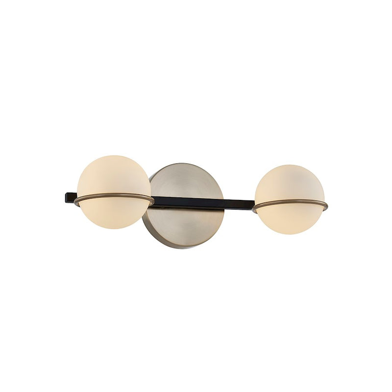 Justice Evolv Fusion Centric 2Lt Bath Bar, Black/Opal Glass