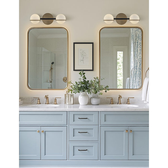 Justice Evolv Fusion Centric 2Lt Bath Bar, Black/Opal Glass