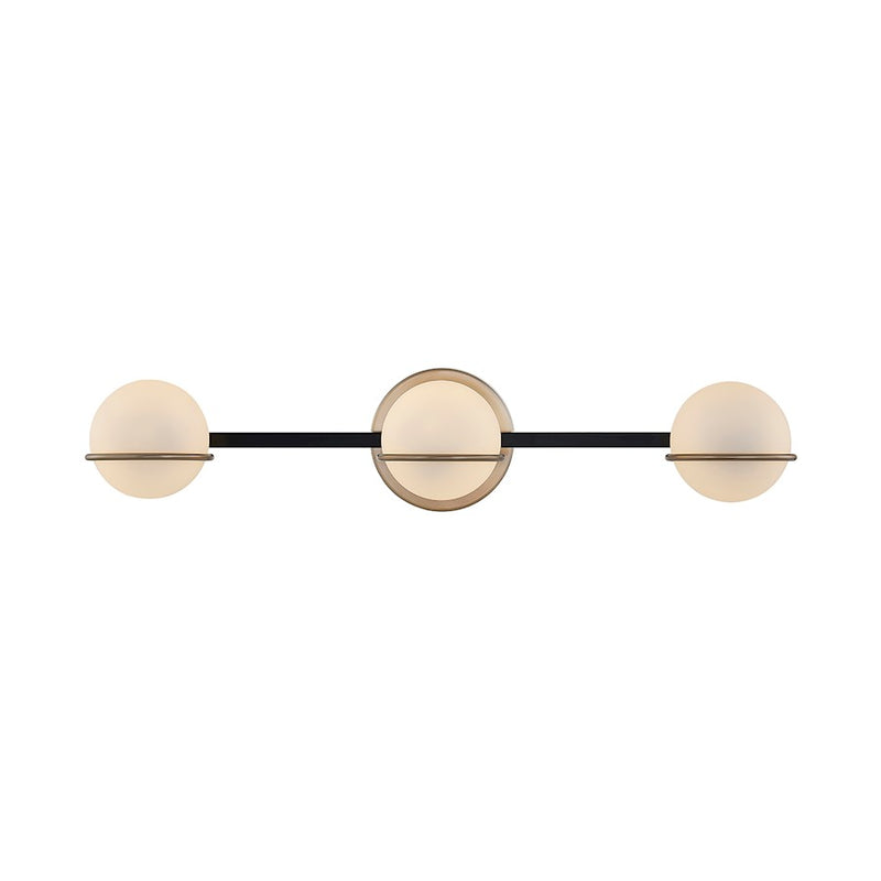 Justice Evolv Fusion Centric 3Lt Bath Bar, Black/Opal Glass