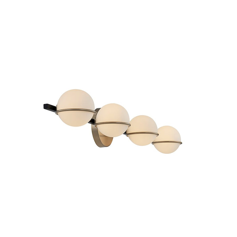 Justice Evolv Fusion Centric 4Lt Bath Bar, Black/Opal Glass