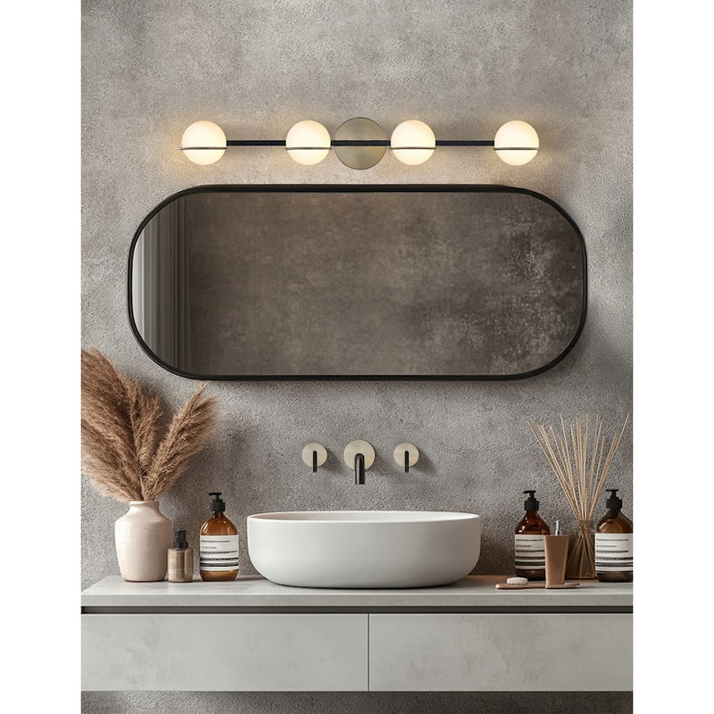Justice Evolv Fusion Centric 4Lt Bath Bar, Black/Opal Glass