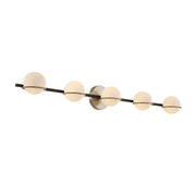 Justice Evolv Fusion Centric 5Lt Bath Bar, Black/Opal Glass - FSN-4165-OPAL-MBBR