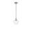 Justice Fusion Harlow 1Lt 8" Pendant, Brass/Seeded Glass - FSN-4177-SEED-BRSS