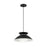 Justice Fusion Noreen 1Lt Bowl Pendant, Black/Opal Glass - FSN-4187-OPAL-MBLK