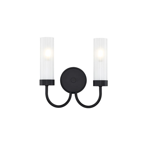 Justice Fusion Anchor 2Lt Cylinder Sconce, Black/Clear Frosted