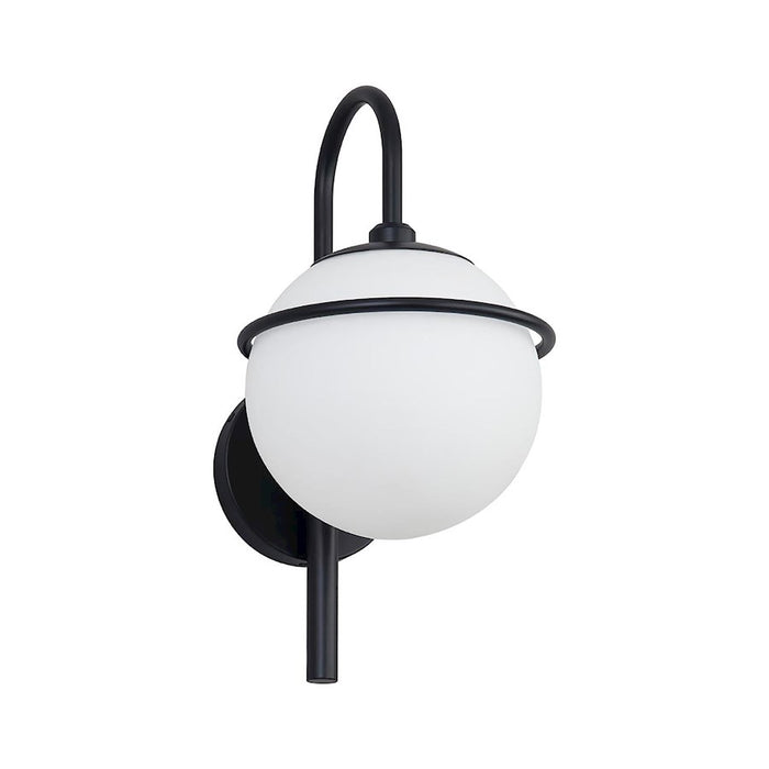 Justice Design Saturn Outdoor Wall Sconce, Opal/Black