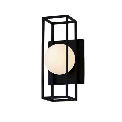 Justice Design Float LED Small Outdoor Sconce, Opal/Black - FSN-7182W-OPAL-MBLK