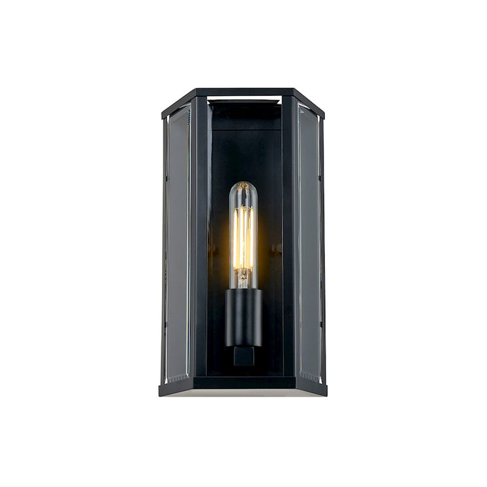 Justice Fusion Edgeworth Rec 12" Outdoor Sconce, Black/Clear