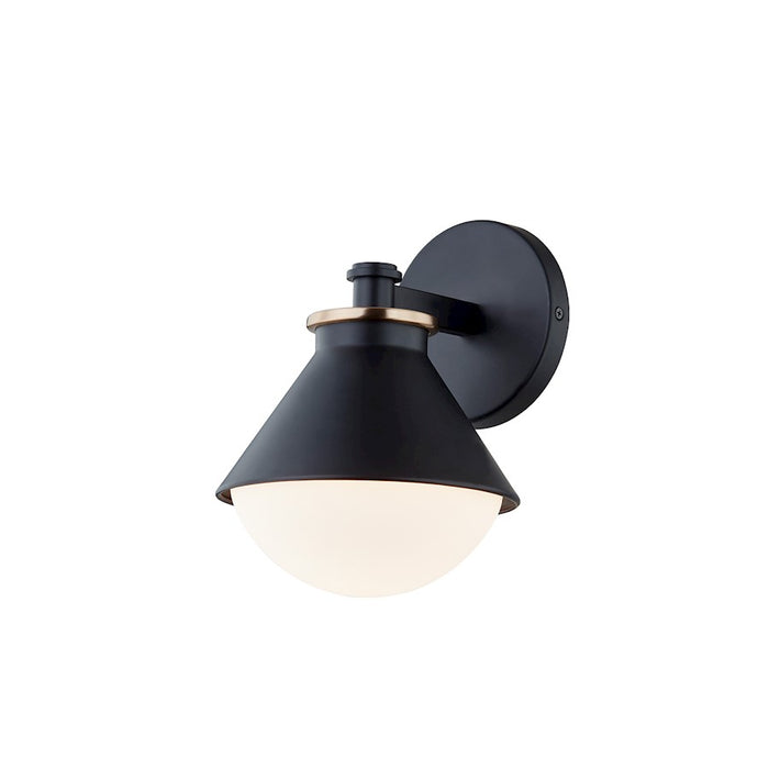 Justice Fusion Ravelle Cone 10" Out Sconce, Black/Brass Ring/Opal