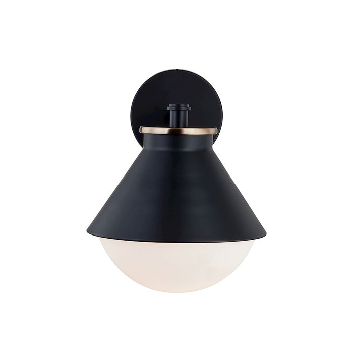 Justice Fusion Ravelle Cone 13" Out Sconce, Black/Brass Ring/Opal