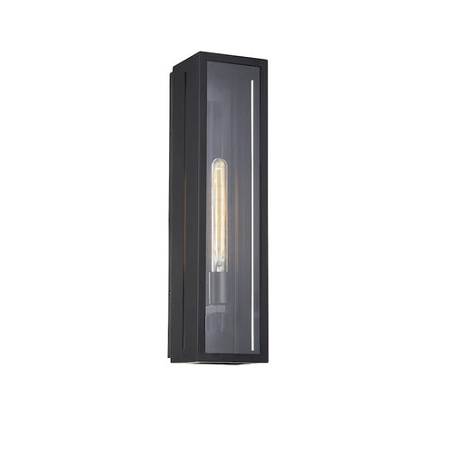 Justice Fusion Briarwood Rec Outdoor Sconce, BK/Clear - FSN-7691W-CLER-MBLK