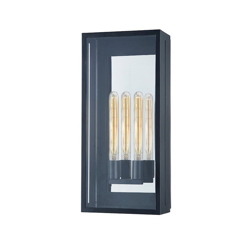 Justice Fusion Briarwood 2Lt Rec Outdoor Sconce, Black/Clear