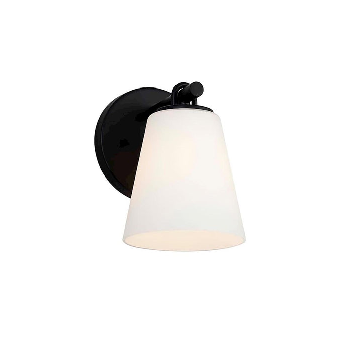 Justice Design Alpino 1 Light Wall Sconce, Opal/Matte Black - FSN-8031-OPAL-MBLK