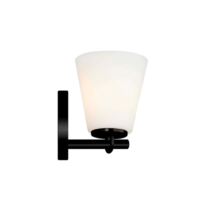 Justice Design Alpino 1 Light Wall Sconce, Opal/Matte Black