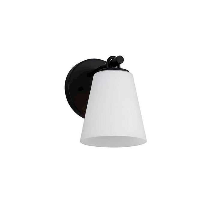 Justice Design Alpino 1 Light Wall Sconce, Opal/Matte Black