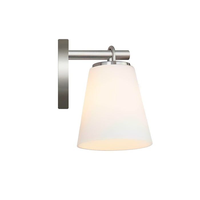 Justice Design Alpino 1 Light Wall Sconce, Opal/Nickel