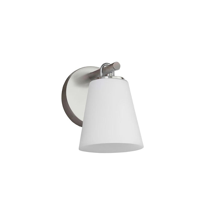 Justice Design Alpino 1 Light Wall Sconce, Opal/Nickel