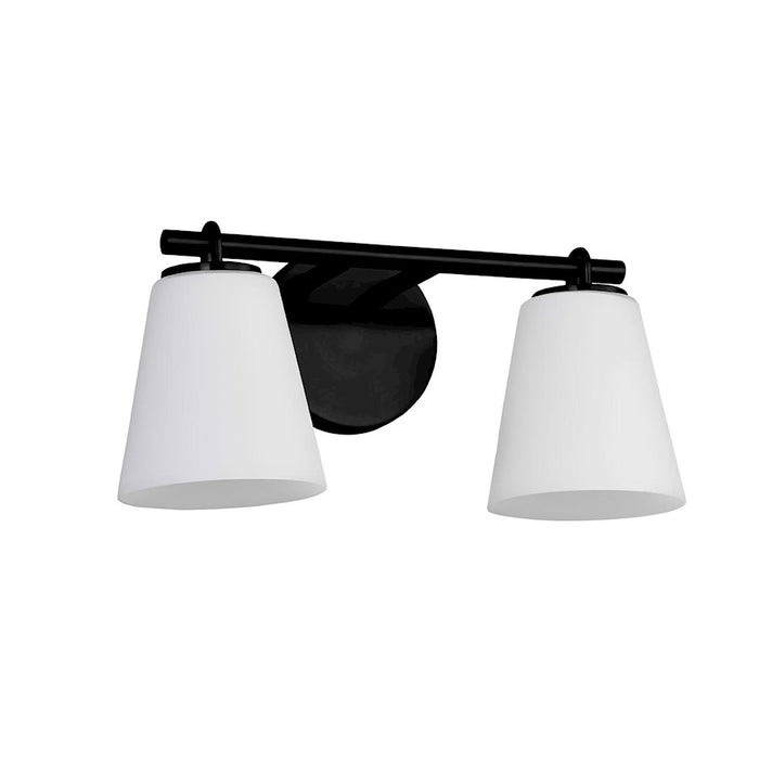 Justice Design Alpino 2 Light Bath Bar, Opal/Matte Black