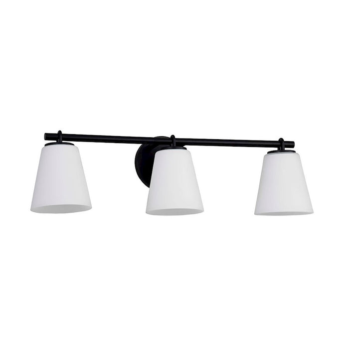 Justice Design Alpino 3 Light Bath Bar, Opal/Matte Black