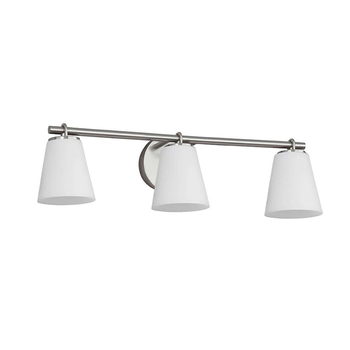 Justice Design Alpino 3 Light Bath Bar, Opal/Brushed Nickel