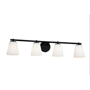 Justice Design Alpino 4 Light Bath Bar, Opal/Matte Black - FSN-8034-OPAL-MBLK