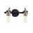 Justice Design Brooklyn 2Lt Bath Bar, Clear/Black/Brass - FSN-8192-CLER-MBBR