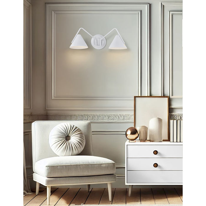 Justice Design Evolv Zag 2Lt LED Wall Sconce, White