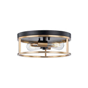 Justice Design Evolv Knox Round 2Lt Flush-Mount, Black - NSH-4483-MBBR