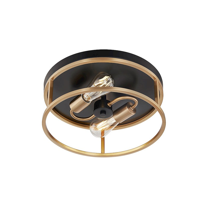 Justice Design Evolv Knox Round 2Lt Flush-Mount, Black