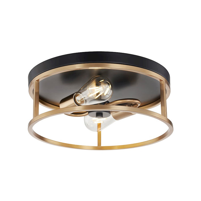 Justice Design Evolv Knox Round 2Lt Flush-Mount, Black