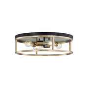 Justice Design Evolv Knox Round 4Lt Flush-Mount, Black - NSH-4487-MBBR