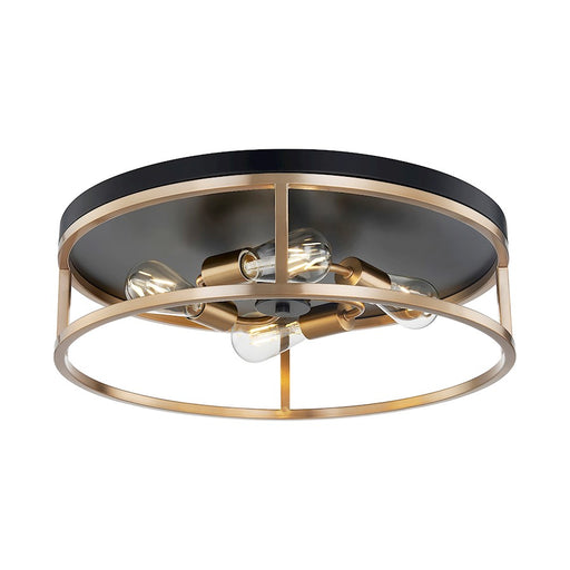 Justice Design Evolv Knox Round 4Lt Flush-Mount, Black