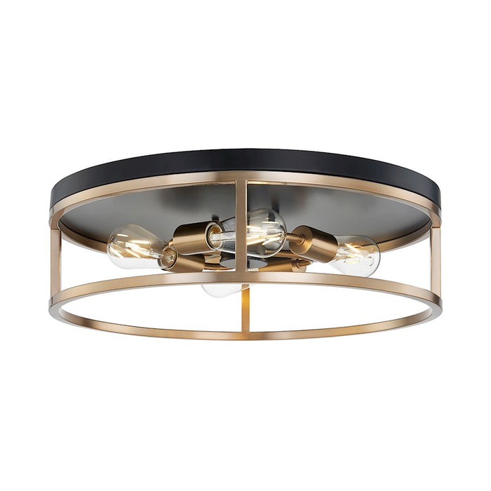 Justice Design Evolv Knox Round 4Lt Flush-Mount, Black