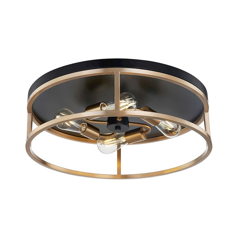 Justice Design Evolv Knox Round 4Lt Flush-Mount, Black