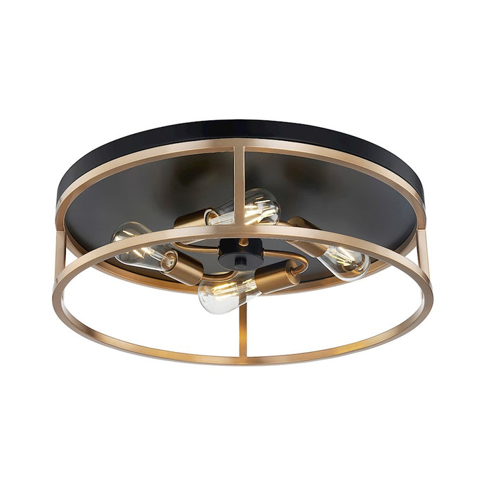 Justice Design Evolv Knox Round 4Lt Flush-Mount, Black