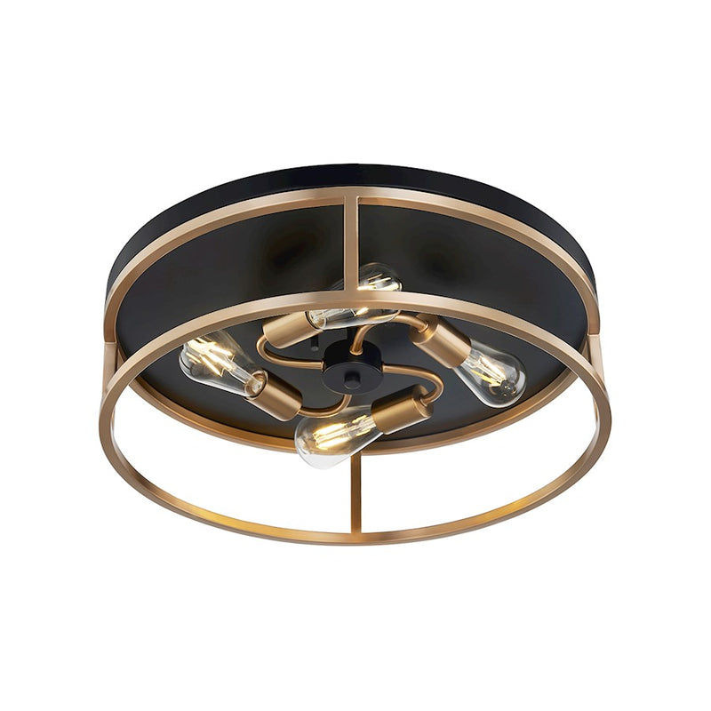 Justice Design Evolv Knox Round 4Lt Flush-Mount, Black