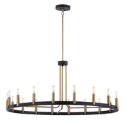 Justice Design Clayton 42" 1 Tier 18Lt Chandelier, Black/Brass - NSH-8045-MBBR