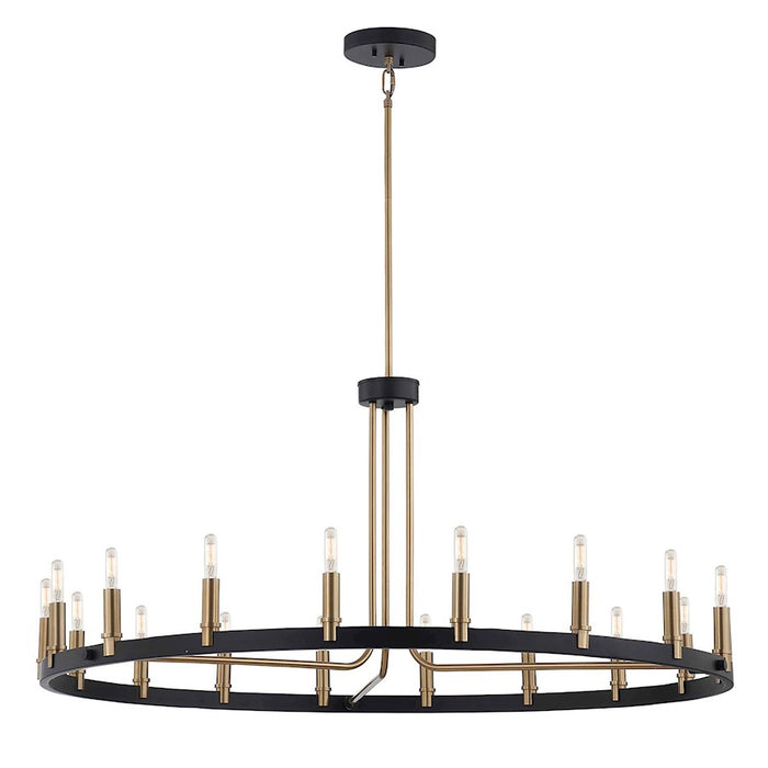 Justice Design Clayton 42" 1 Tier 18Lt Chandelier, Black/Brass - NSH-8045-MBBR